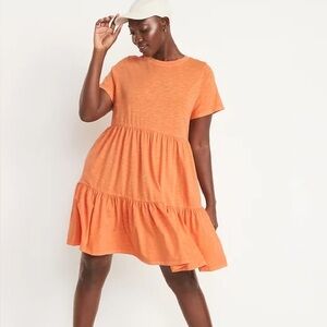 NWOT Old Navy Short-Sleeve Tiered Mini Swing Dress size M